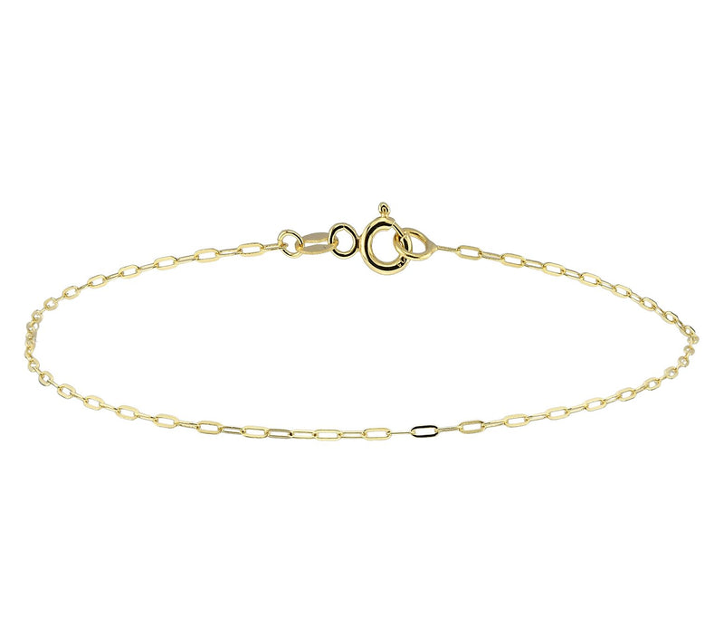 Adorna 14K Gold 1.25mm  Solid Paperclip ChainBracelet — Main view