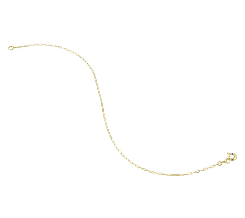 Adorna 14K Gold 1.25mm  Solid Paperclip ChainBracelet — View 2