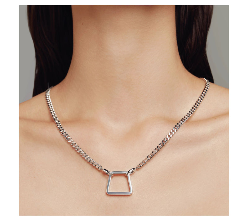 ONI Fine Jewelry Sterling Silver Trapezoid Lock — View 5