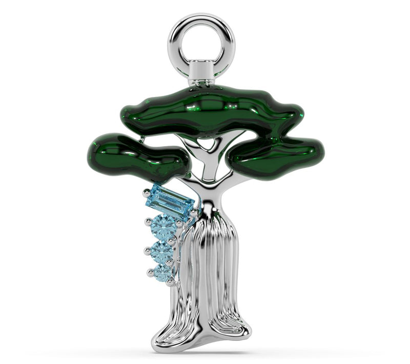 ONI Fine Jewelry Sterling Blue Topaz The Spirited Tree Charm — View 11