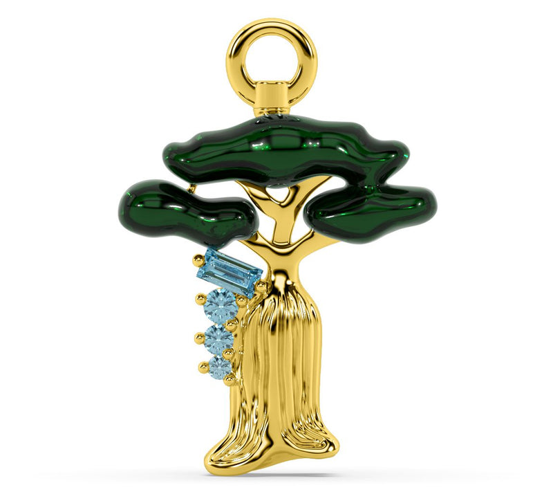 ONI Fine Jewelry Sterling Blue Topaz The Spirited Tree Charm — View 12