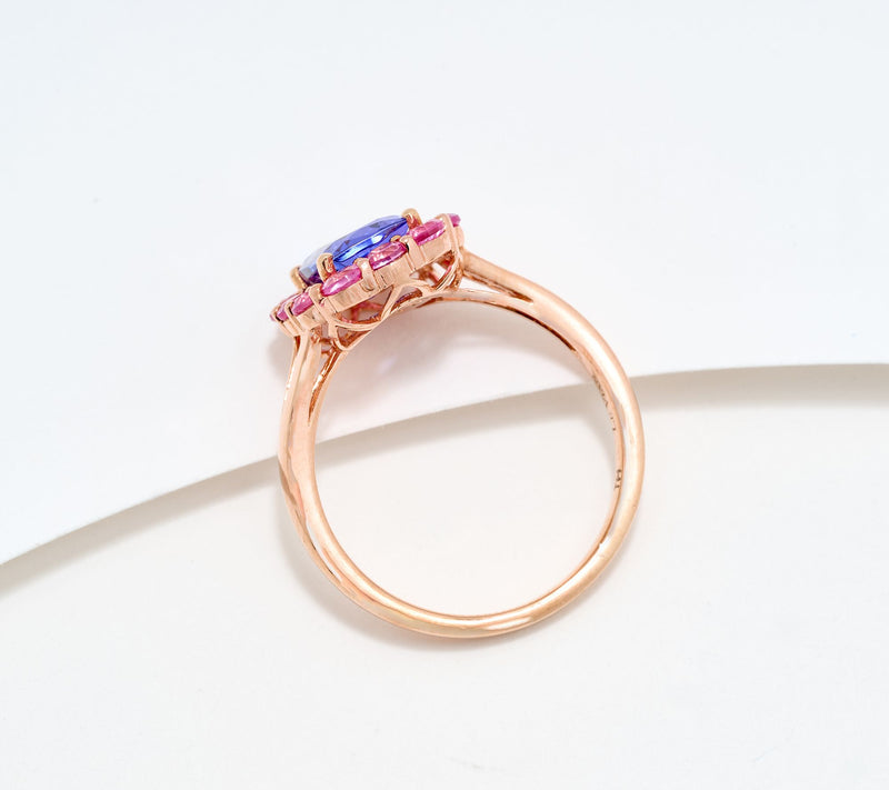 Gem Discoverer 2.2ct Tanzanite Ring, 14K Rose Gold — View 5