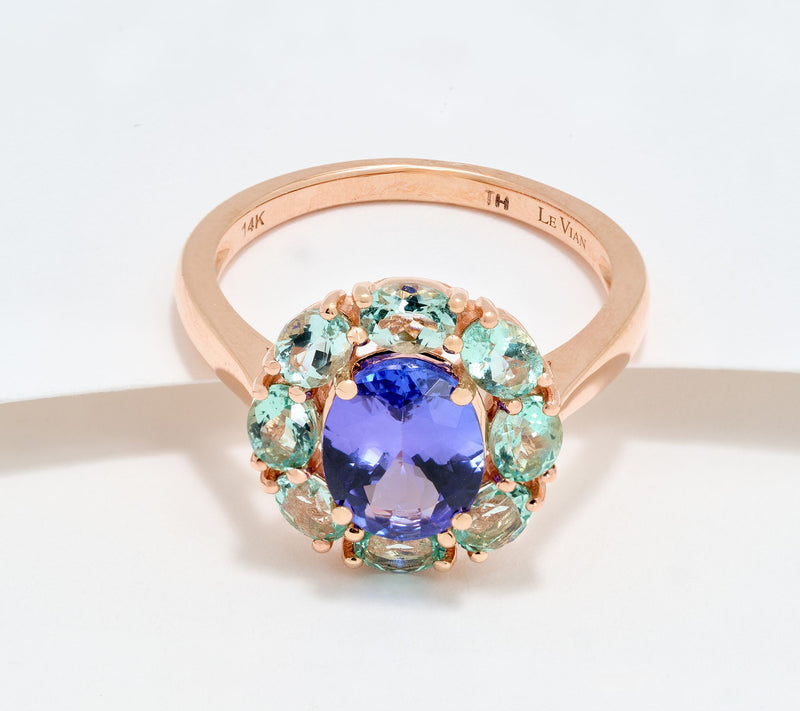 Gem Discoverer 2.2ct Tanzanite Ring, 14K Rose Gold — View 10