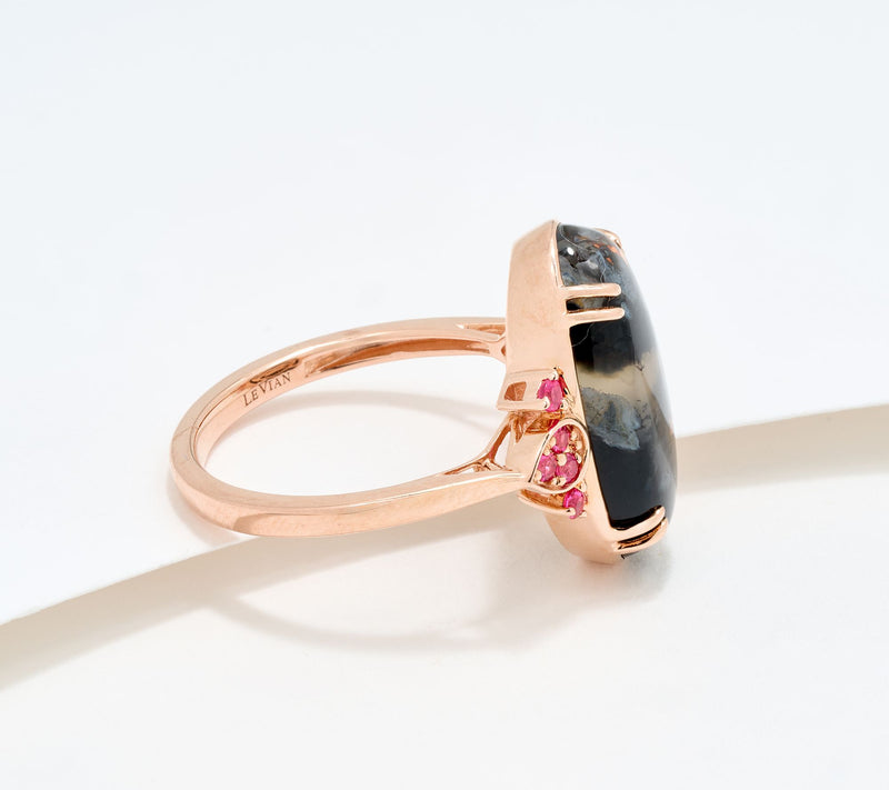 Gem Discoverer 5.5ct Oval Aquadite Ring, 14K Rose Gold — View 3