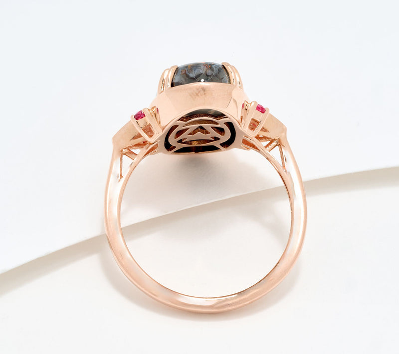 Gem Discoverer 5.5ct Oval Aquadite Ring, 14K Rose Gold — View 2
