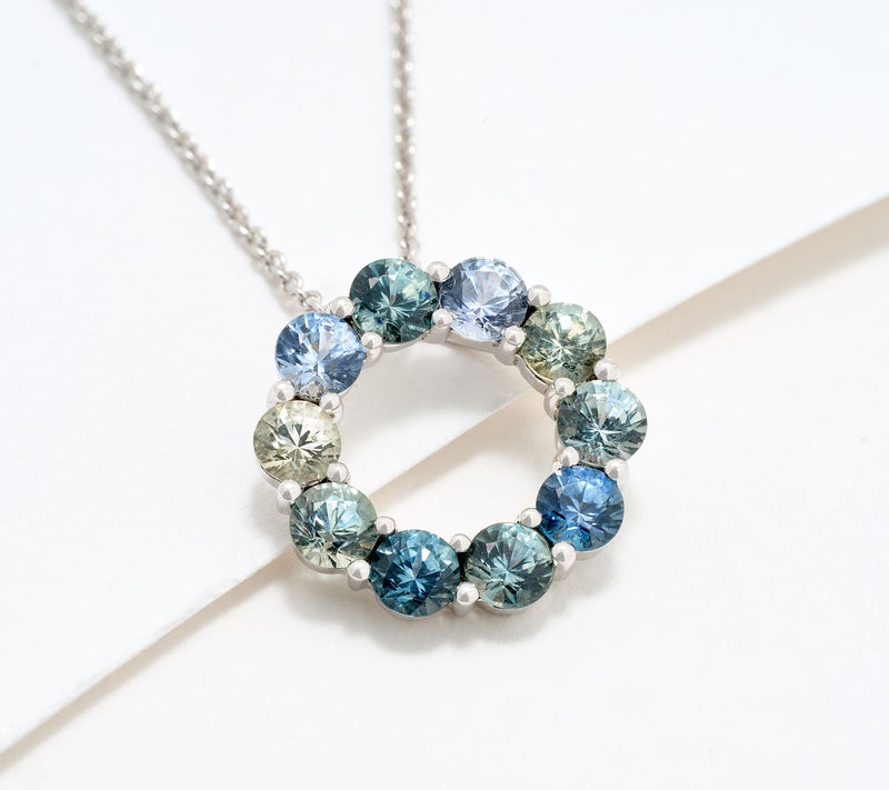 Gem Discoverer Montana Sapphire Choice of Symbol Necklace, 14K — Main view
