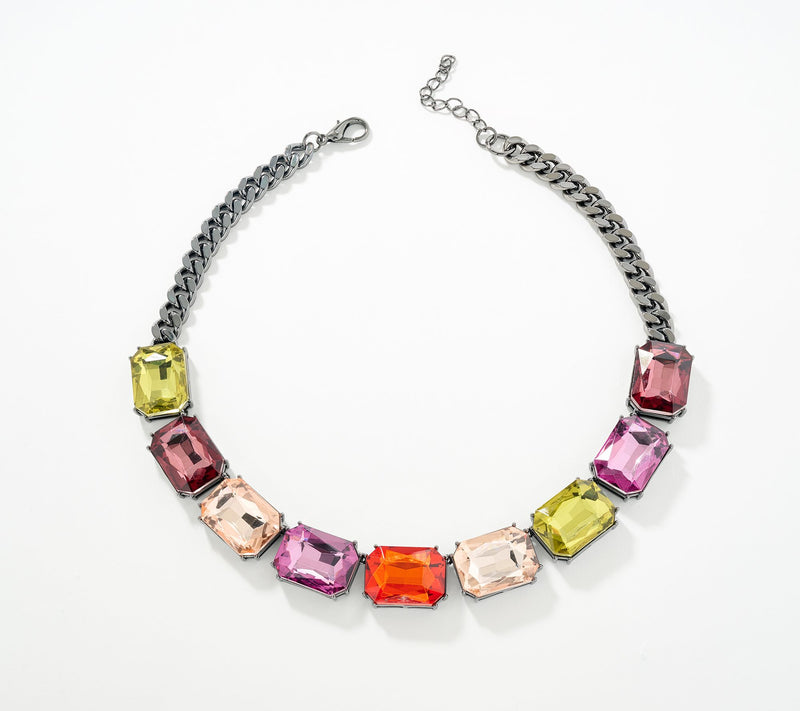 Denim & Co. Simulated Gemstone Necklace — View 2