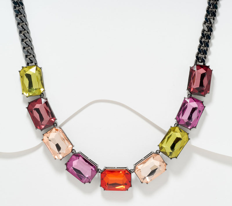 Denim & Co. Simulated Gemstone Necklace — View 5