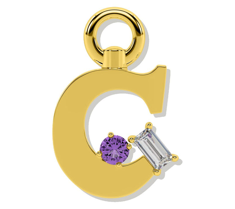 Oni Fine Jewelry Sterling Silver Amare Letter Charm Yellow — View 37