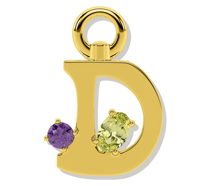 Oni Fine Jewelry Sterling Silver Amare Letter Charm Yellow — View 38