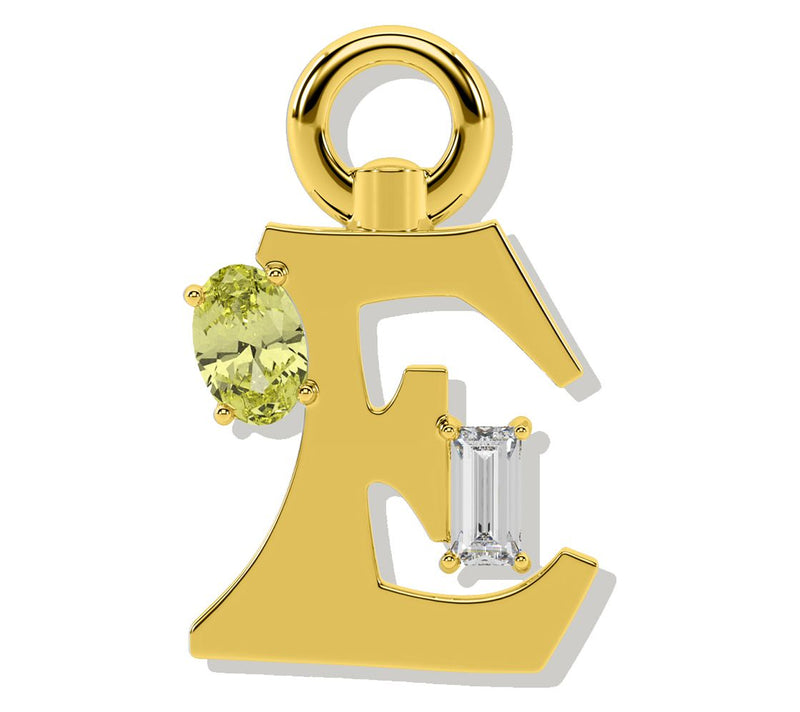 Oni Fine Jewelry Sterling Silver Amare Letter Charm Yellow — View 39