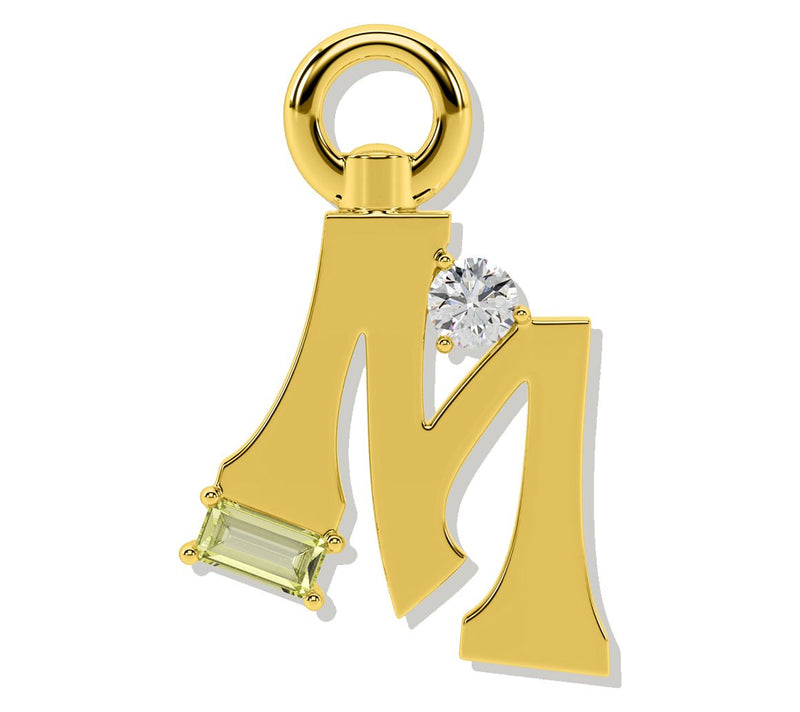Oni Fine Jewelry Sterling Silver Amare Letter Charm Yellow — View 47