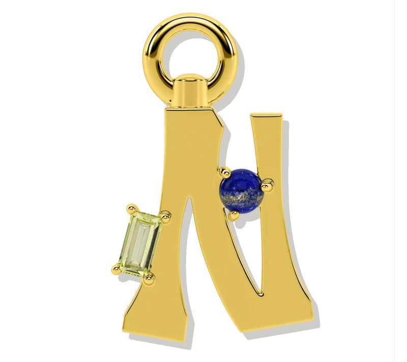 Oni Fine Jewelry Sterling Silver Amare Letter Charm Yellow — View 14