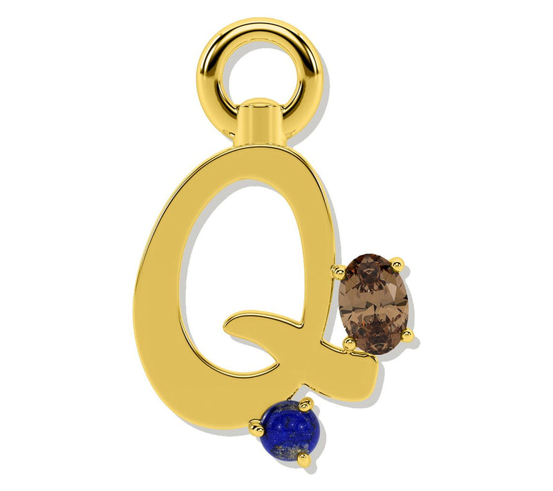 Oni Fine Jewelry Sterling Silver Amare Letter Charm Yellow — View 17