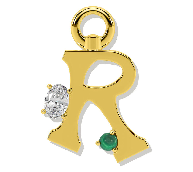 Oni Fine Jewelry Sterling Silver Amare Letter Charm Yellow — View 52