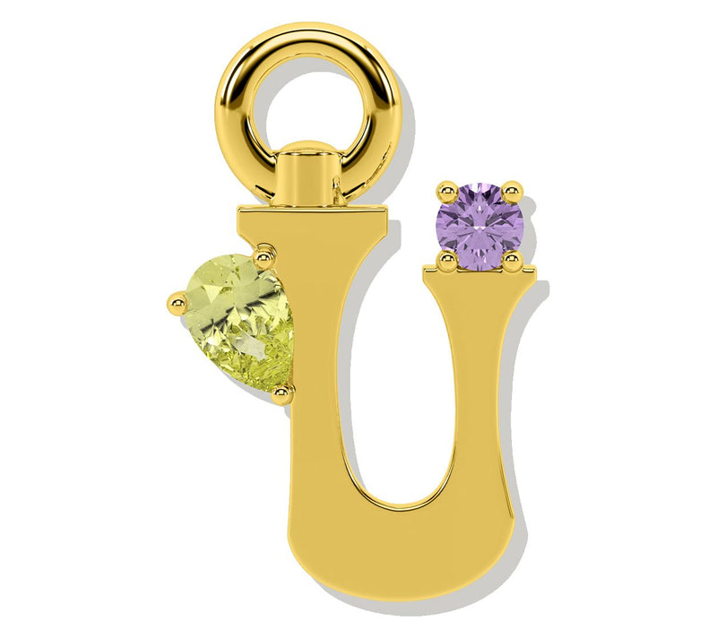 Oni Fine Jewelry Sterling Silver Amare Letter Charm Yellow — View 55