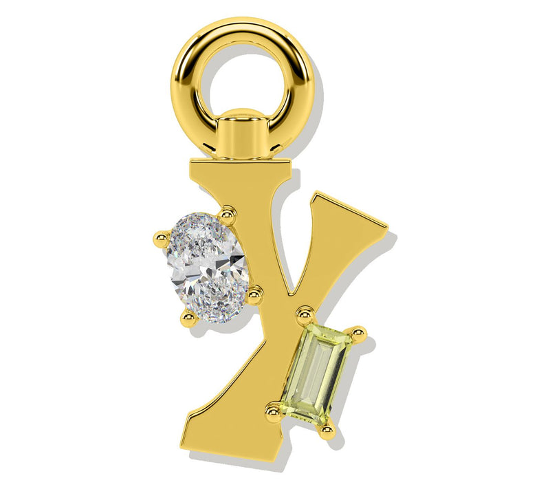 Oni Fine Jewelry Sterling Silver Amare Letter Charm Yellow — View 59