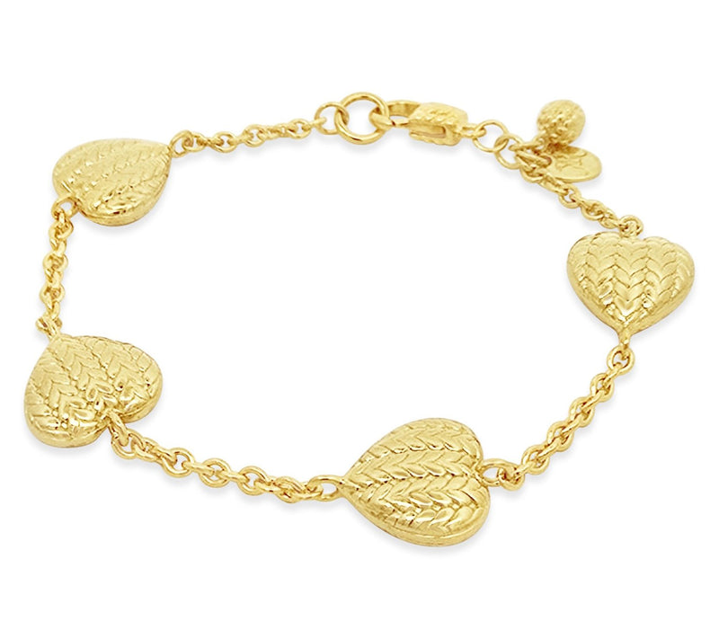 Tiffany Kay Studio 14K Clad Herringbone Heart Station Bracelet — Main view