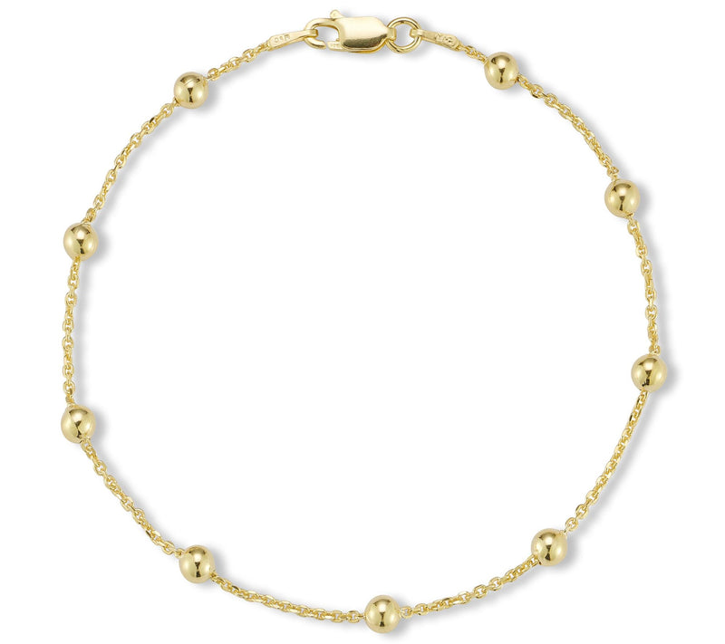 Italian Silver 4mm Ball 10" Chain Ankle Bracelet, Sterling — View 8
