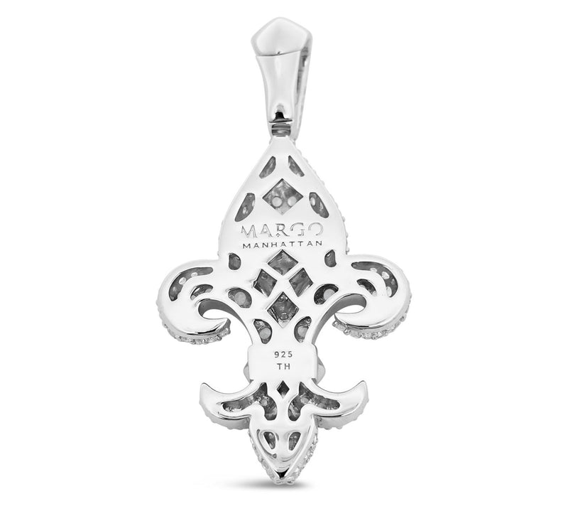 Margo Manhattan Sterling Silver White Topaz Flor Pendant — View 2