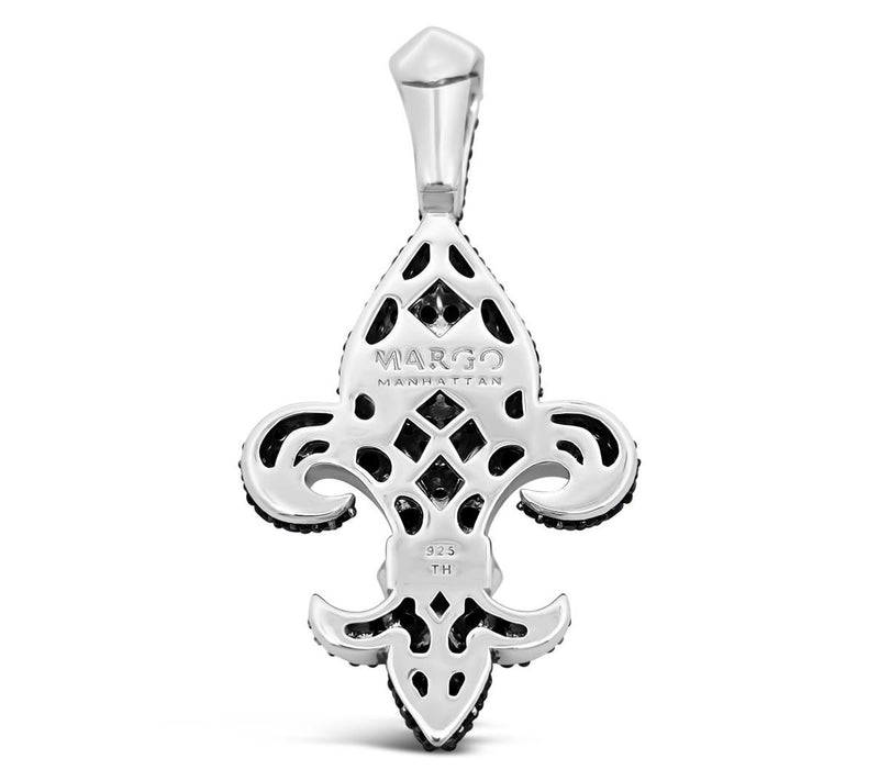 Margo Manhattan Sterling Silver Black Spinel Flor Pendant — View 2