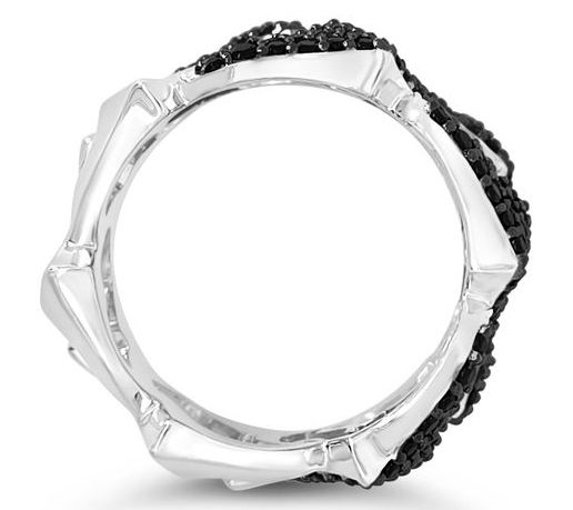 Margo Manhattan Sterling Silver Black Spinel Elton Ring — View 2