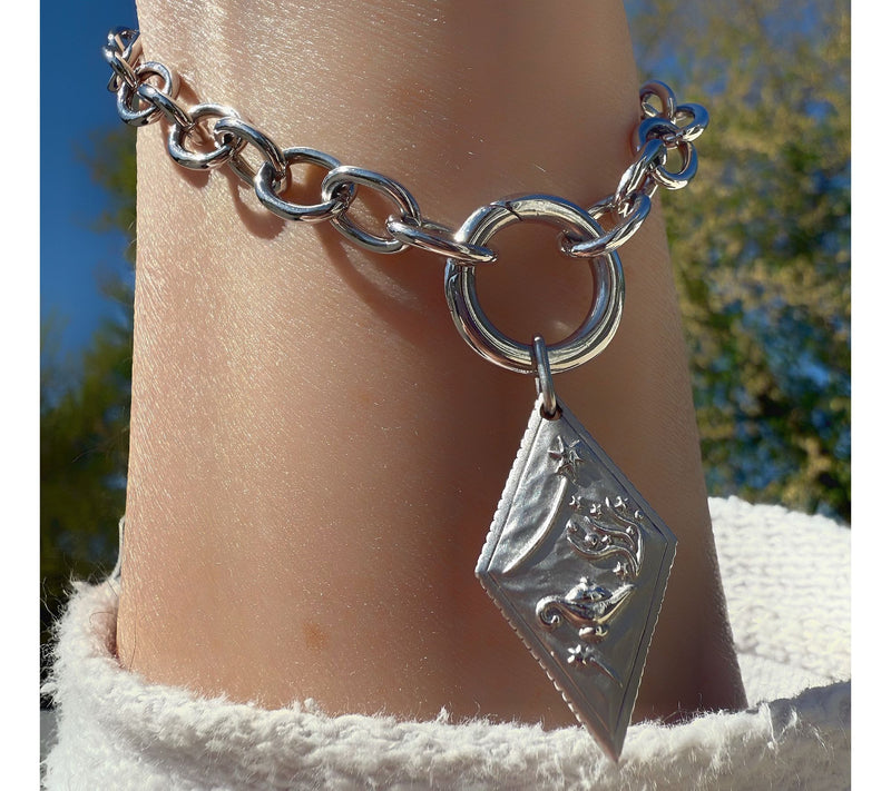 Goddaughters Sterling Dream Achieve Believe Wish Bracelet — View 3