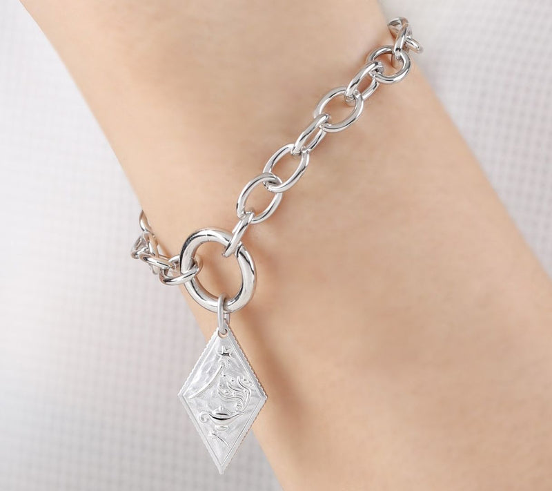 Goddaughters Sterling Dream Achieve Believe Wish Bracelet — View 5