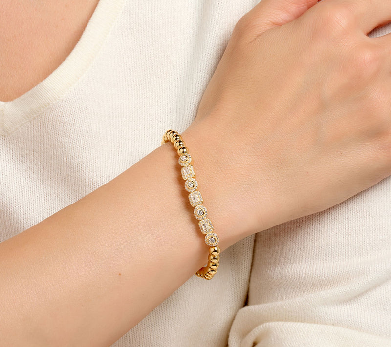 Diamonique x Kathy Levine All Star Stretch Bracelet, Sterl — View 3