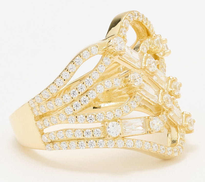 Diamonique x Kathy Levine Wonder Web Band Ring, Sterling Silver — View 6