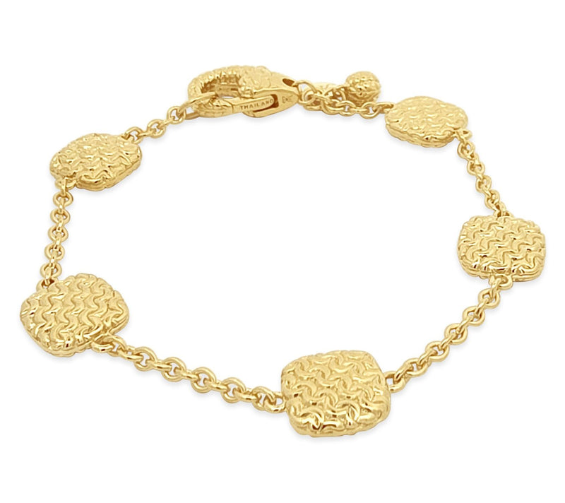 Tiffany Kay Silver 14K Gold Clad Purl Knit Station Bracelet — Main view