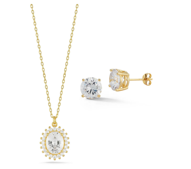 Sterlina Silver Vintage Necklace & Stud EarringSet, Sterling — Main view