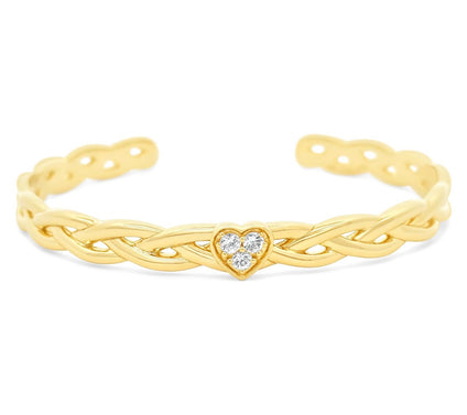 Goddaughters 14K Gold Clad Celtic Knot Heart Gemstone Cuff