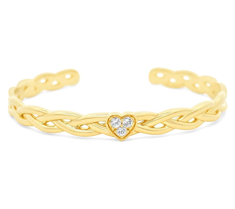 Goddaughters 14K Gold Clad Celtic Knot Heart Gemstone Cuff — Main view
