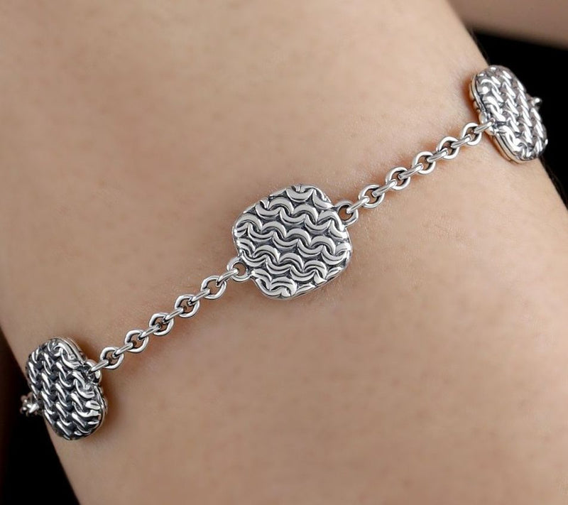 Tiffany Kay Studio Sterling Silver Purl Knit Station Bracelet — View 4