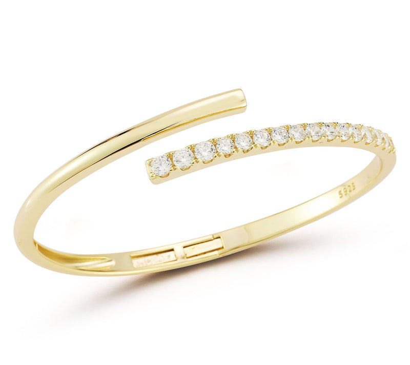 Rachel Zoe Pave Bypass Hinged Cuff, Sterling Silver — Main view