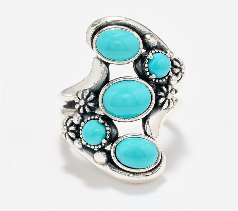 American West Sterling Silver Sleeping Beauty Turquoise Bypass Ring — Main view