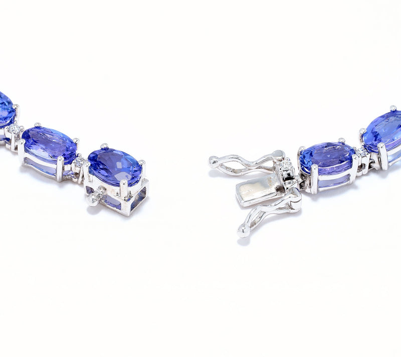 Pure Tanzanite by Jeff Moseley Tanzanite and Diamond Tennis Bracelet, Plat — View 3