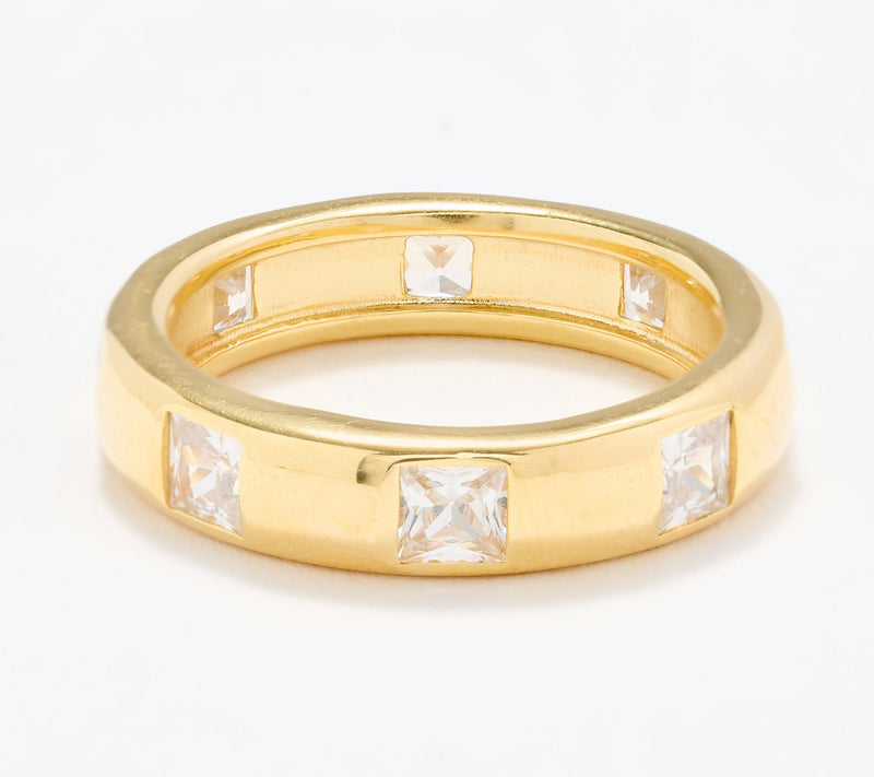 Diamonique Italia Band Ring, Sterling Silver — View 10