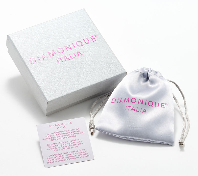Diamonique Italia Band Ring, Sterling Silver — View 3