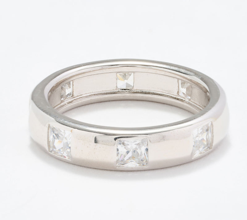 Diamonique Italia Band Ring, Sterling Silver — Main view