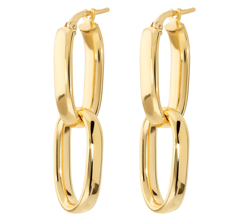 Louis Dell'Olio Sterling Polished Double Oval Dangle Earrings — View 8