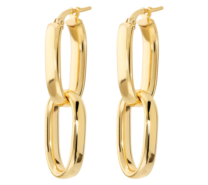 Louis Dell'Olio Sterling Polished Double Oval Dangle Earrings — Main view