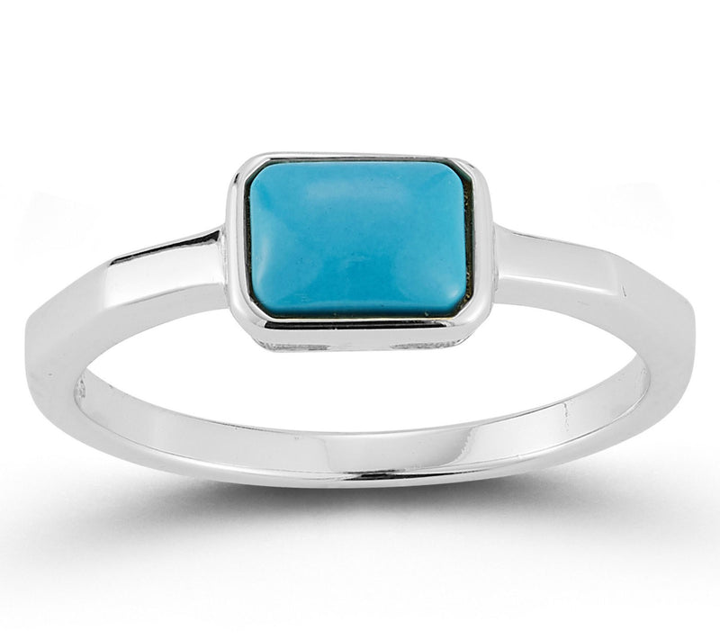 Rachel Zoe Simulated Turquoise Solitaire Ring,Sterling — View 6