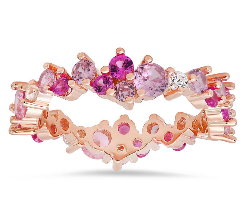 Diamonique Abstract Pink Ombre Eternity Ring, Sterling Silver — Main view