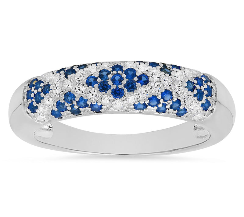 Diamonique Pave Sapphire 'X' Ring, Sterling Silver — Main view