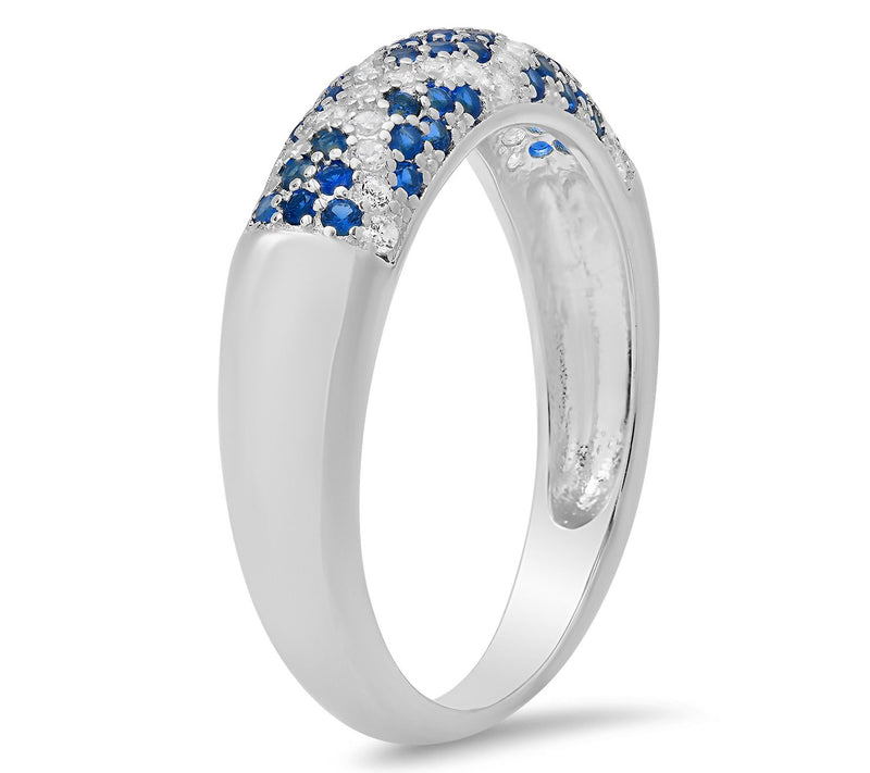 Diamonique Pave Sapphire 'X' Ring, Sterling Silver — View 2