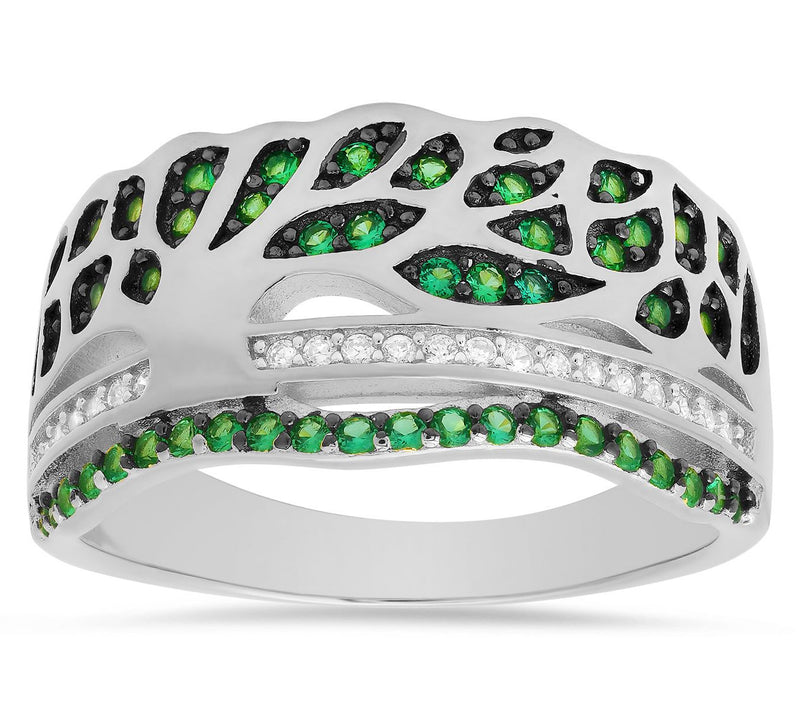 Diamonique Tree of Life Statement Ring, Sterling Silver — View 5