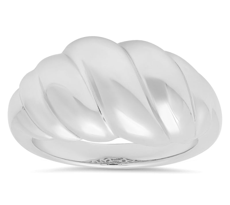 Sterling Silver Domed Shrimp Statement Ring — View 5