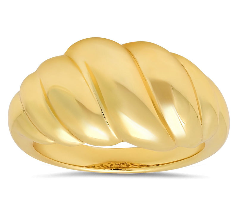Sterling Silver Domed Shrimp Statement Ring — View 6